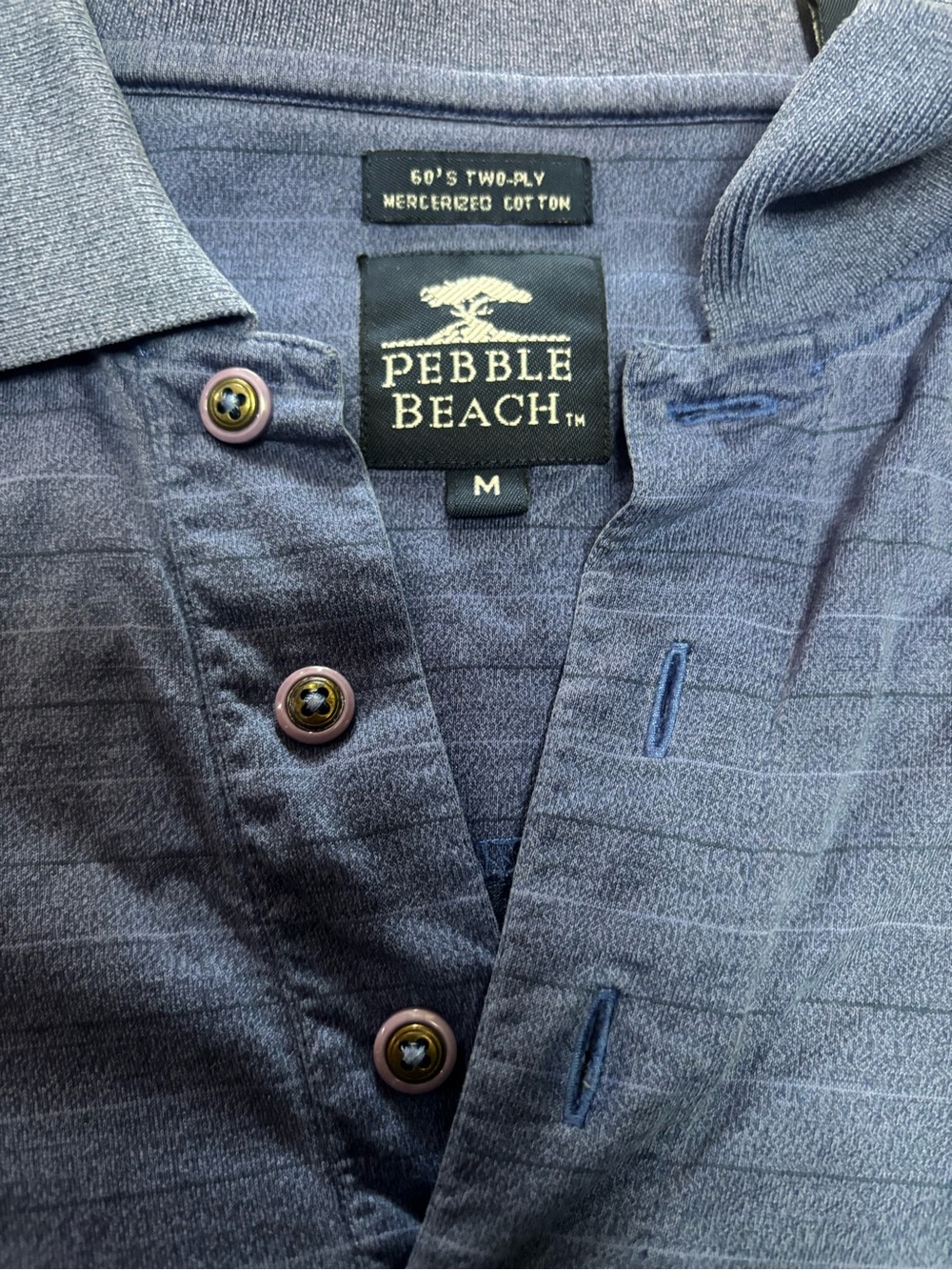 Pebble Beach Men's Golf Polo in Slate Blue 100% Cotton